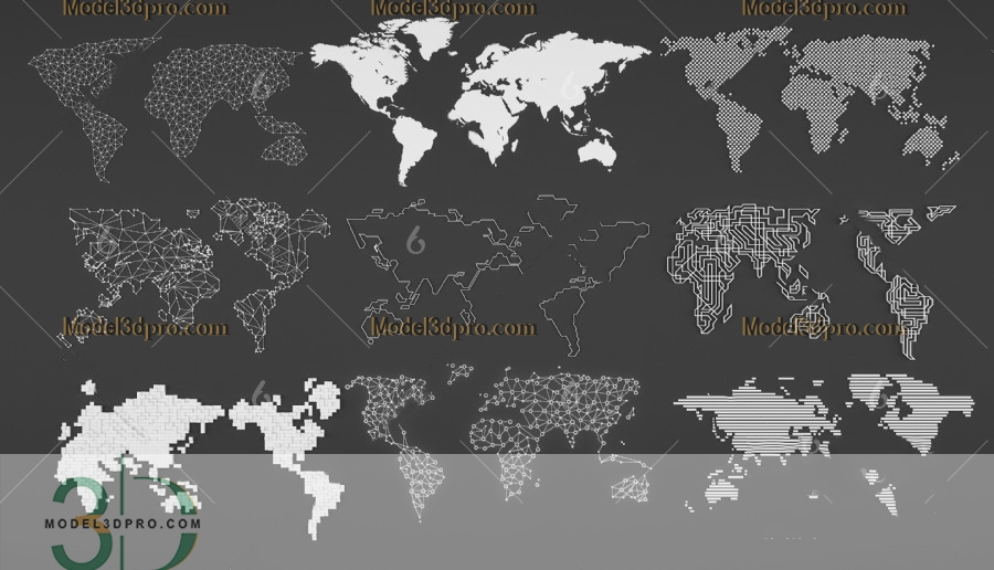 World Map 3D Models for Download