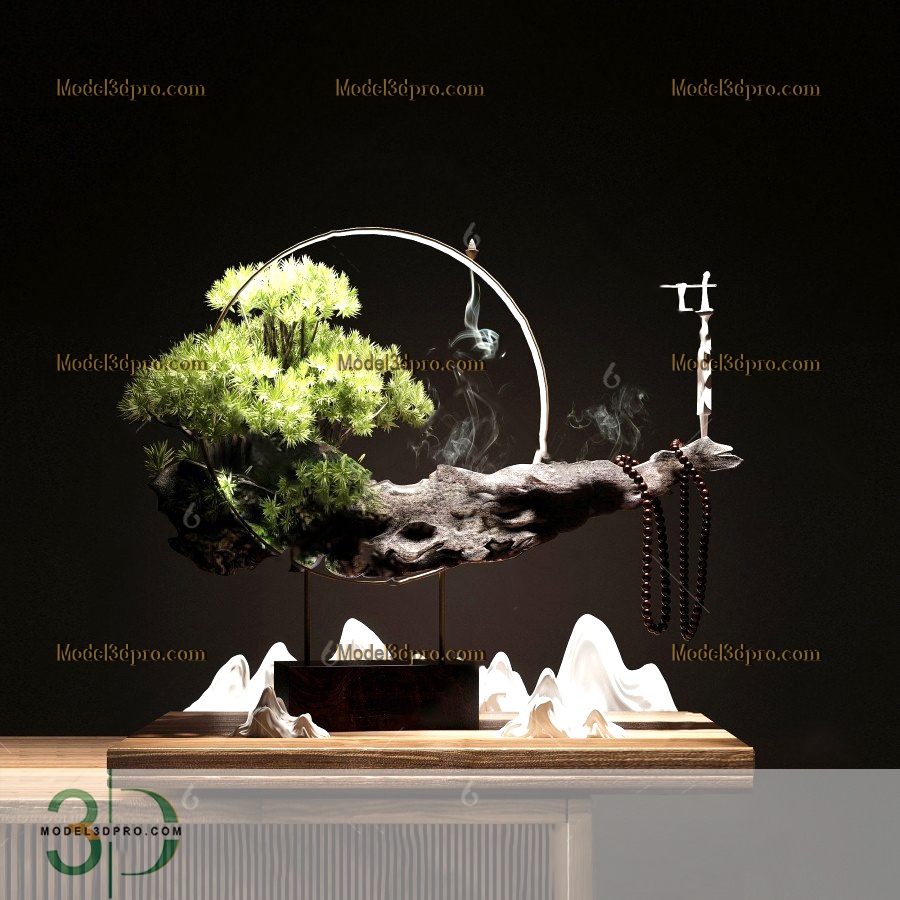 Chinese style bonsai 3D model