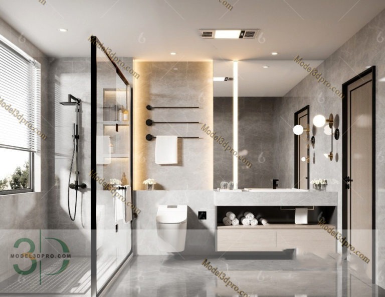 MODEL 3D Bathroom – NghiaHouse