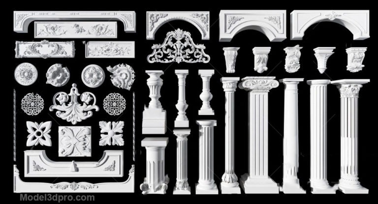 [Free3dmodels] MODEL 3D Decoration plaster – Model3dpro.com