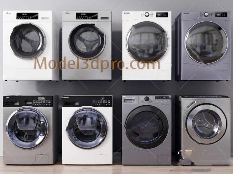 [Free3dmodels] MODEL 3D Washing machine – Model3dpro.com