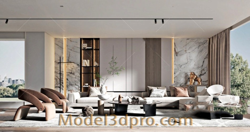 [Free3dmodels] MODEL 3D Livingroom – Model3dpro.com - 3D models - Free ...