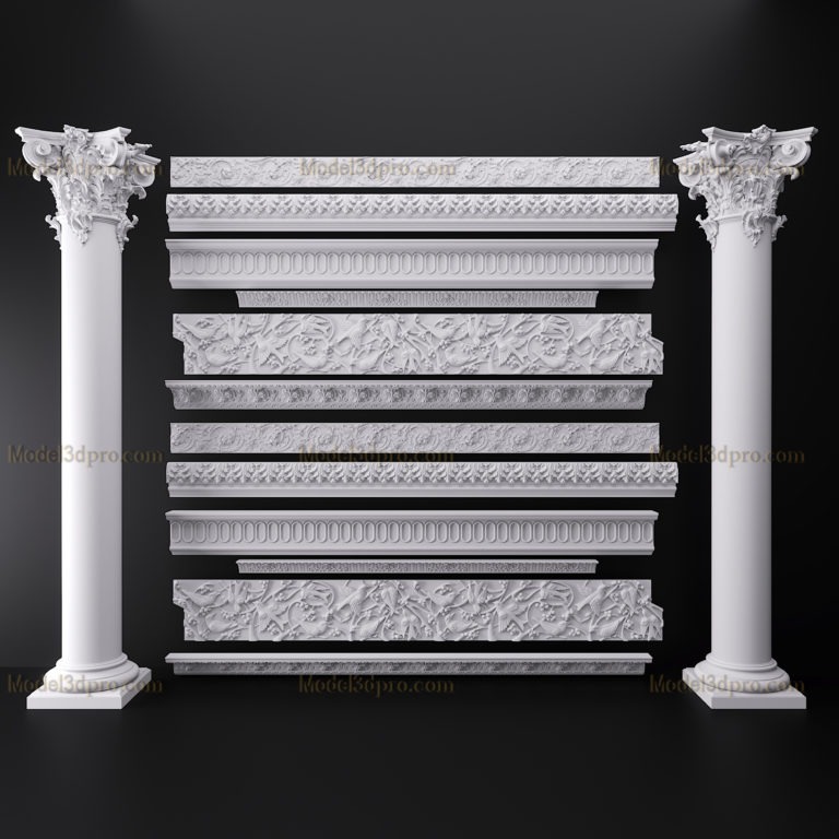 Free3dmodels] MODEL 3D Decoration plaster – Model3dpro.com