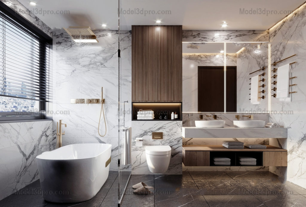 Free3dmodels] MODEL 3D Bathroom – Model3dpro.com – 3D models – Free 3D ...