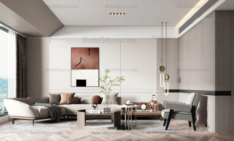 3D Free Scenes Livingroom – Model3dpro.com