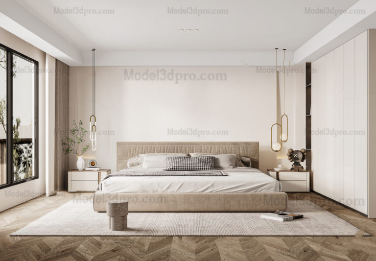 Free models 3d Bedroom – Model3dpro.com