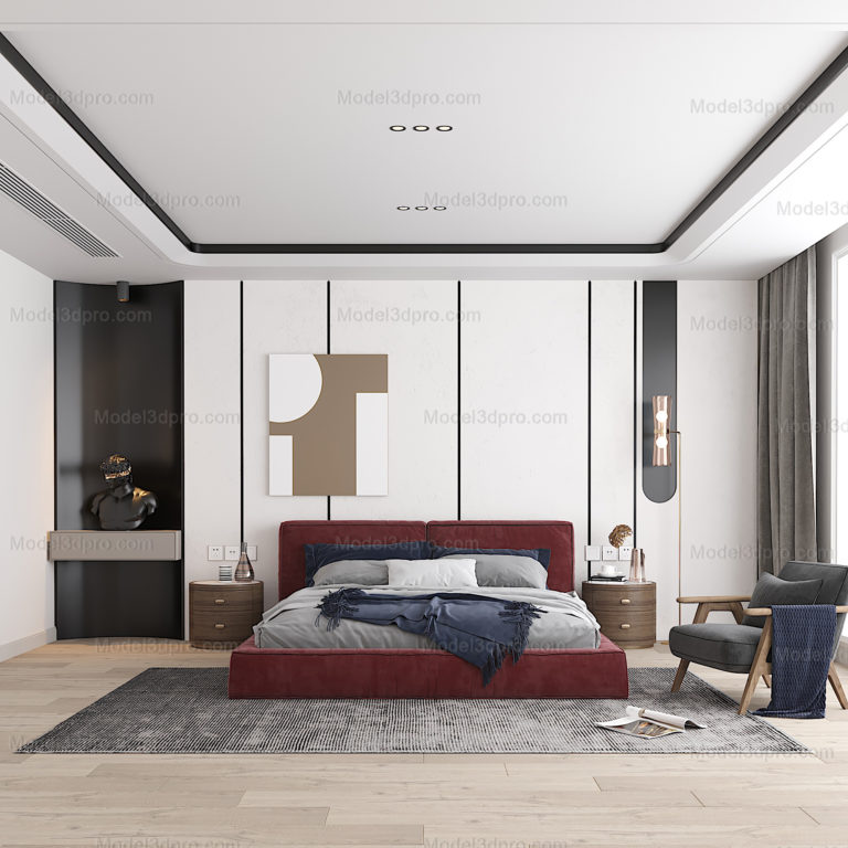 3D Free Bedroom – Model3dpro.com