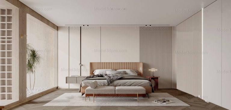 3D Free download bedroom – Model3dpro.com