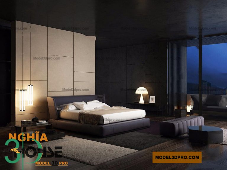 Bed Minotti Tatlin 3D model