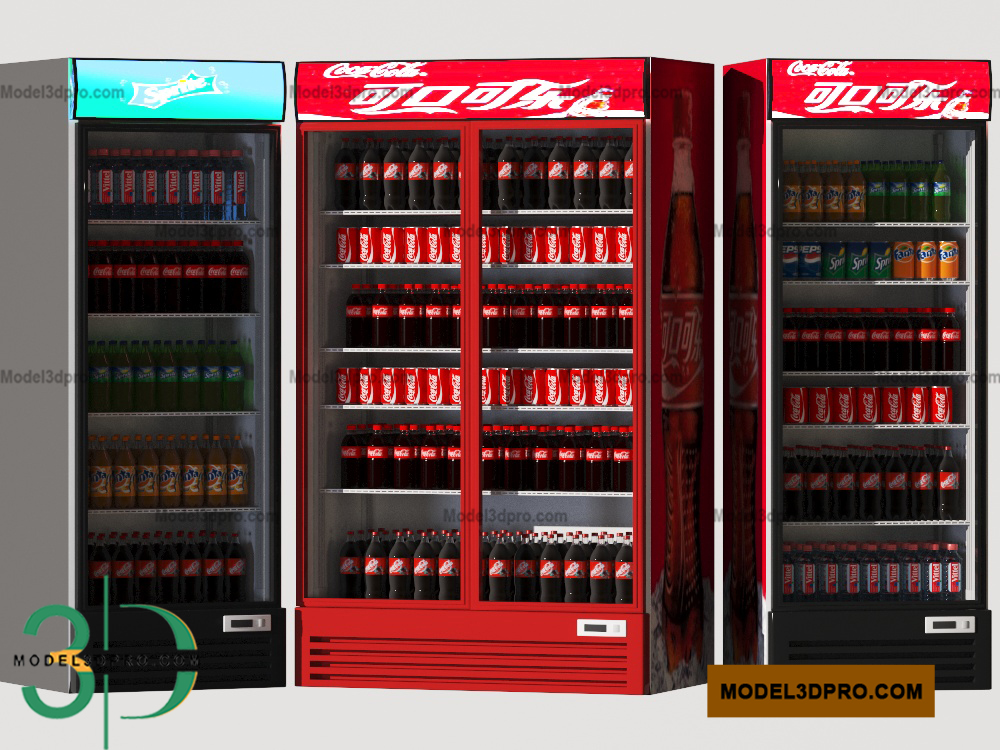 3D Coca-Cola-Fridge Models