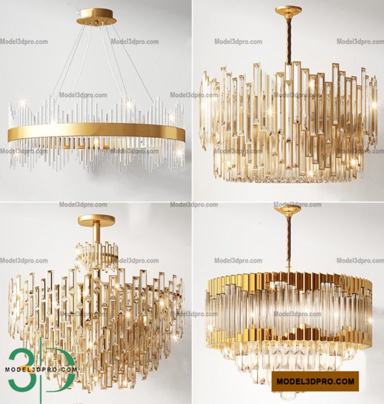 Modern Crystal Chandelier 3D model