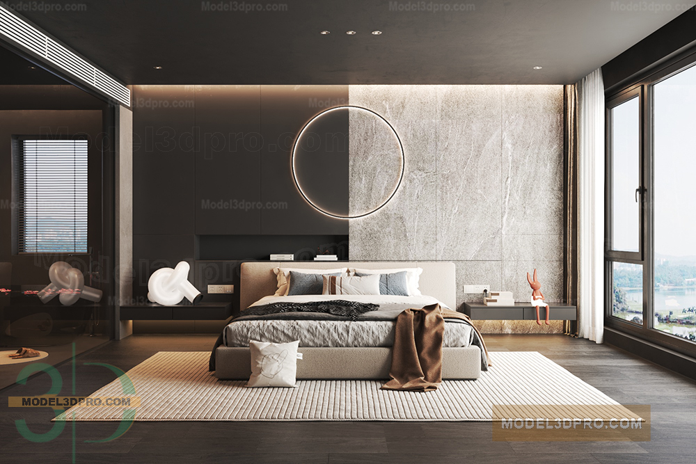 Bedroom Design in 3Ds Max - 3D models - Free 3D Models - 3d model - Free 3d