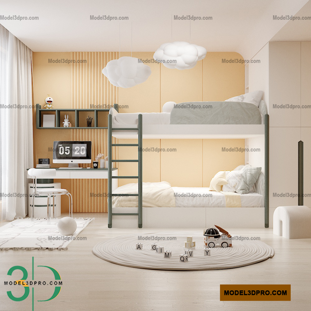 3D Kids-Bedroom Models