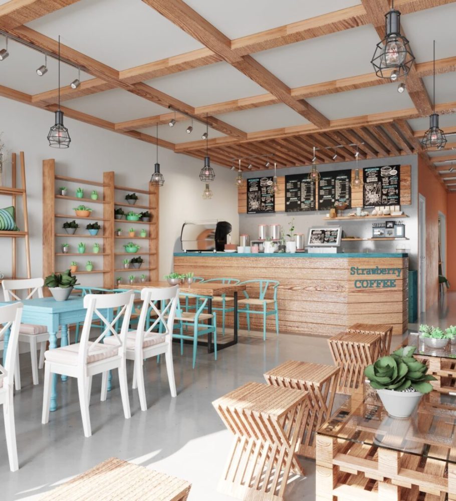 Scene coffee bar restaurant 3D model