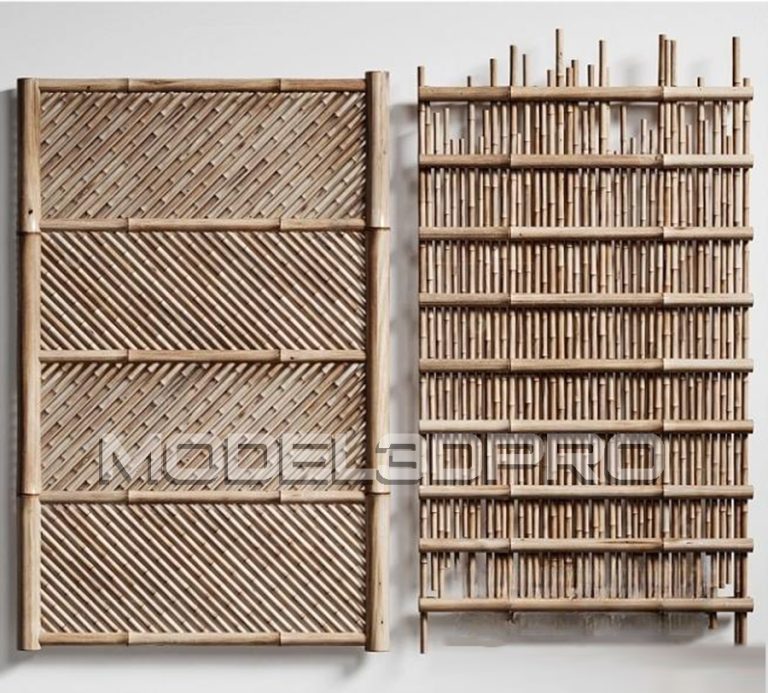 3D model bamboo wall pattern 8020