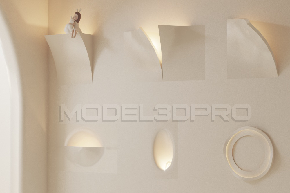 Wall Lighting 3D Models for Download Wall Lamps・3D models for Interior Design and Architecture Wall lights 3d models by Design Connected LUXURY WALL LIGHT 3D model