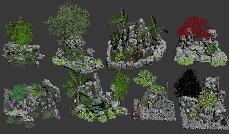 Rock garden 3d model free download 