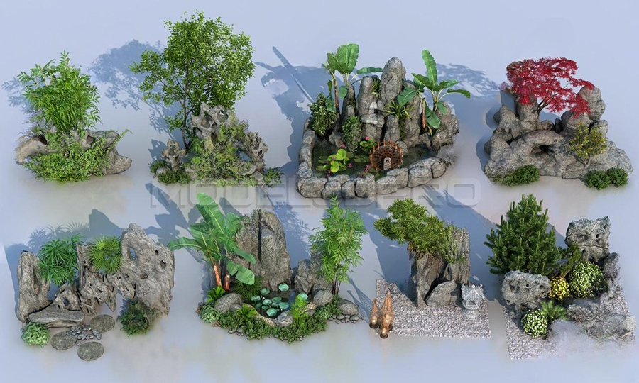 Rock garden 3d model free download