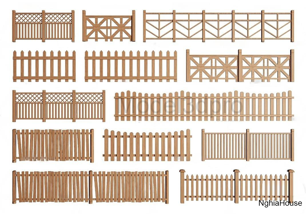 Wooden Fence 3D Models for Download
