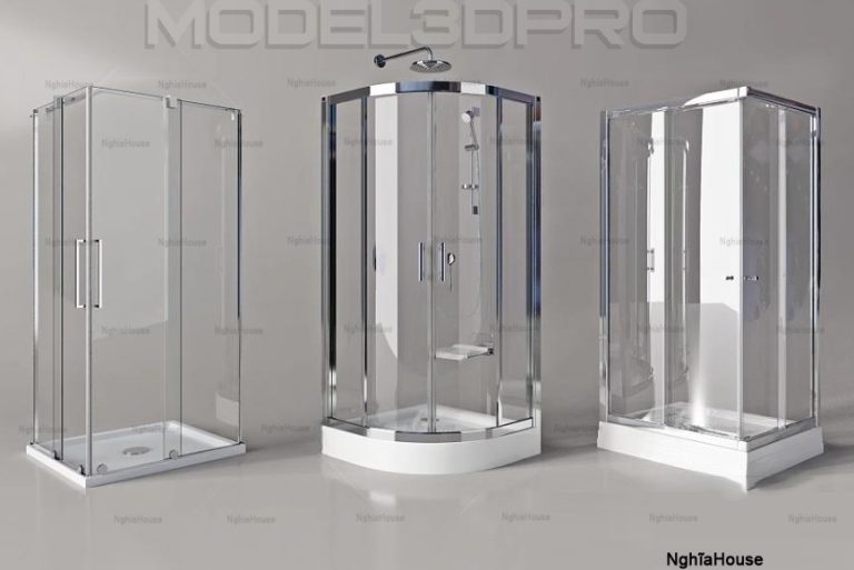 Glass Shower Cubicle Black 3D model