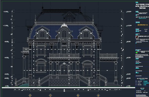 Villa house full autocad