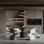 Modern 3D Kitchen and Dining Room Set