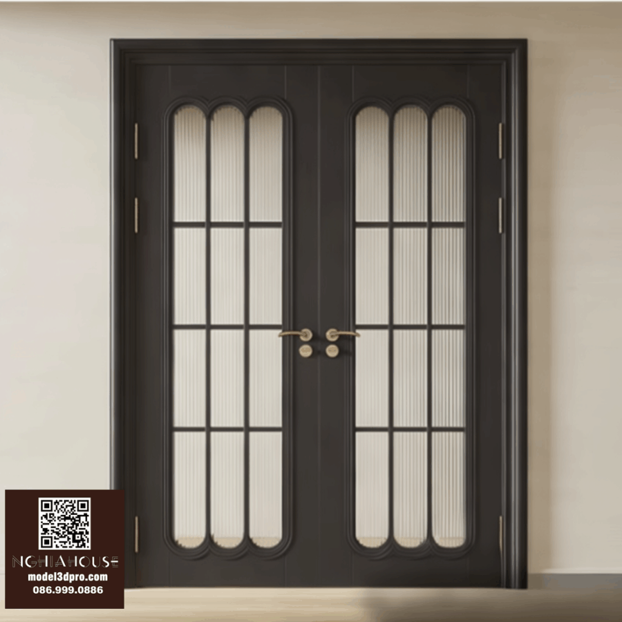 3D Double Door Model with Glass Panels_HDH480371713057