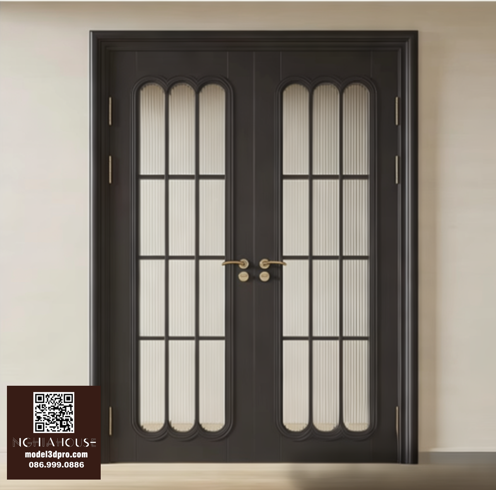 3D Double Door Model with Glass Panels_HDH480371713057