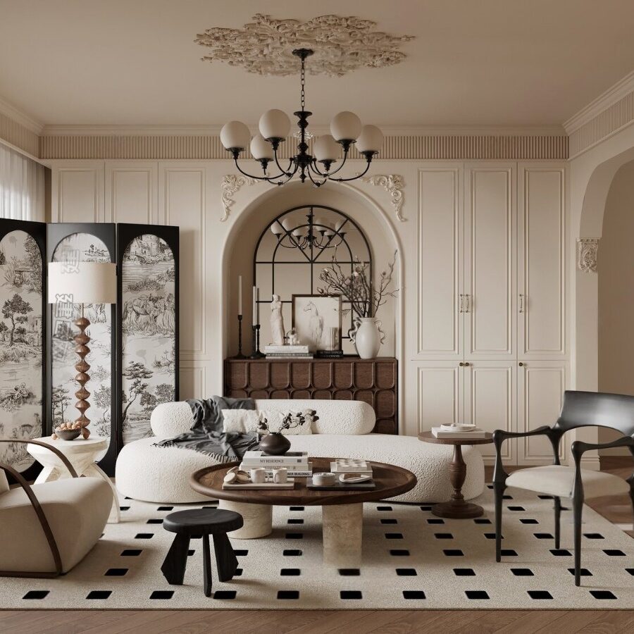 3D Model - Classic Living Room Interior with Modern Furniture108618354_CR