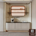 Free 3D Model Modern Bar Cabinet with Coffee Station | Tủ Bar Hiện Đại Kèm Quầy Pha Cà Phê 3D