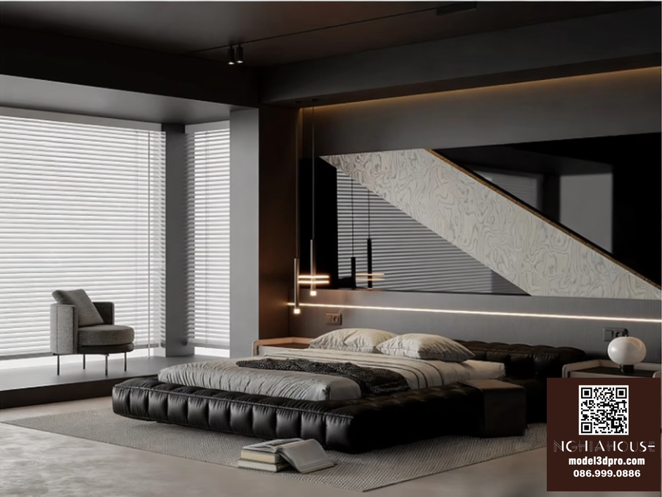 3D Model Modern Bedroom Interior – 3ds Max_HJI4803712839649