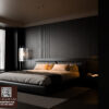 3D Model Modern Leather Bed with Minimalist Bedroom Interior_107898065 VR