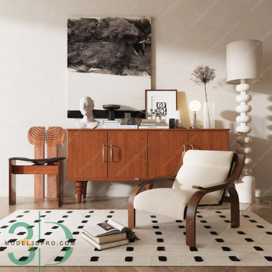 3D Model Modern Living Room Furniture_IDC1124806960 VR