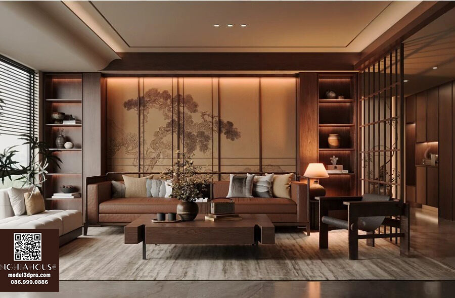 3D Model - Modern Luxury Living Room Interior  Corona Render_HJI4803716552007