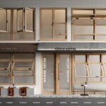 3D Model – Coffee Shop Facade with Wooden Windows & Glass Door 3ds Max Vray_4688