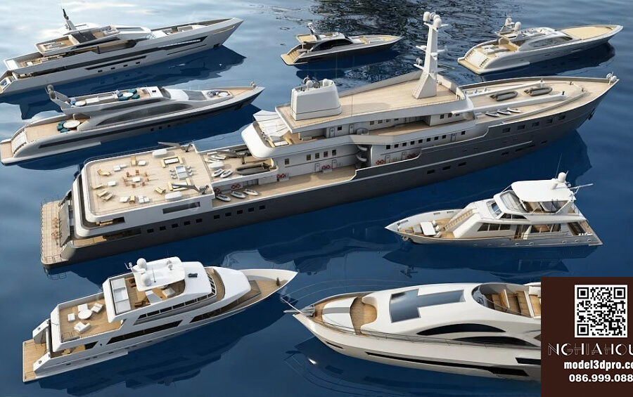 3D Model – Luxury Yacht Collection 3ds Max Vray_HBH480371400606