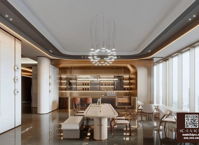 3D Model – Modern Luxury Café Interior Design (Corona Renderer)_HJI4803712848294