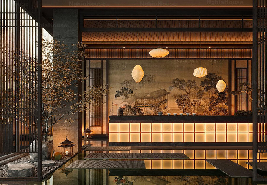3ds Max Model – Asian Style Interior Reception Scene Corona Render