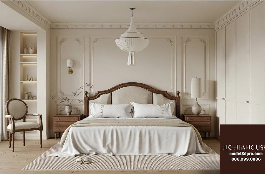 Classic Bedroom Interior Design - 3ds Max Model (V-Ray)_HCI4803718142537