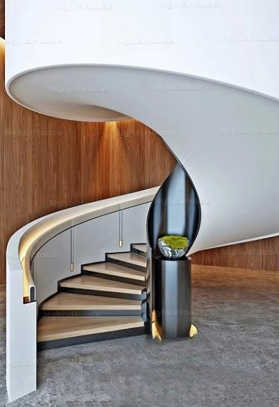 Curved Luxury Staircase with Modern Design - 3ds Max Model_HEH480371887831