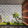 Free 3D Model Japanese Zen Garden Interior with Bonsai and Stone Statues_110845037
