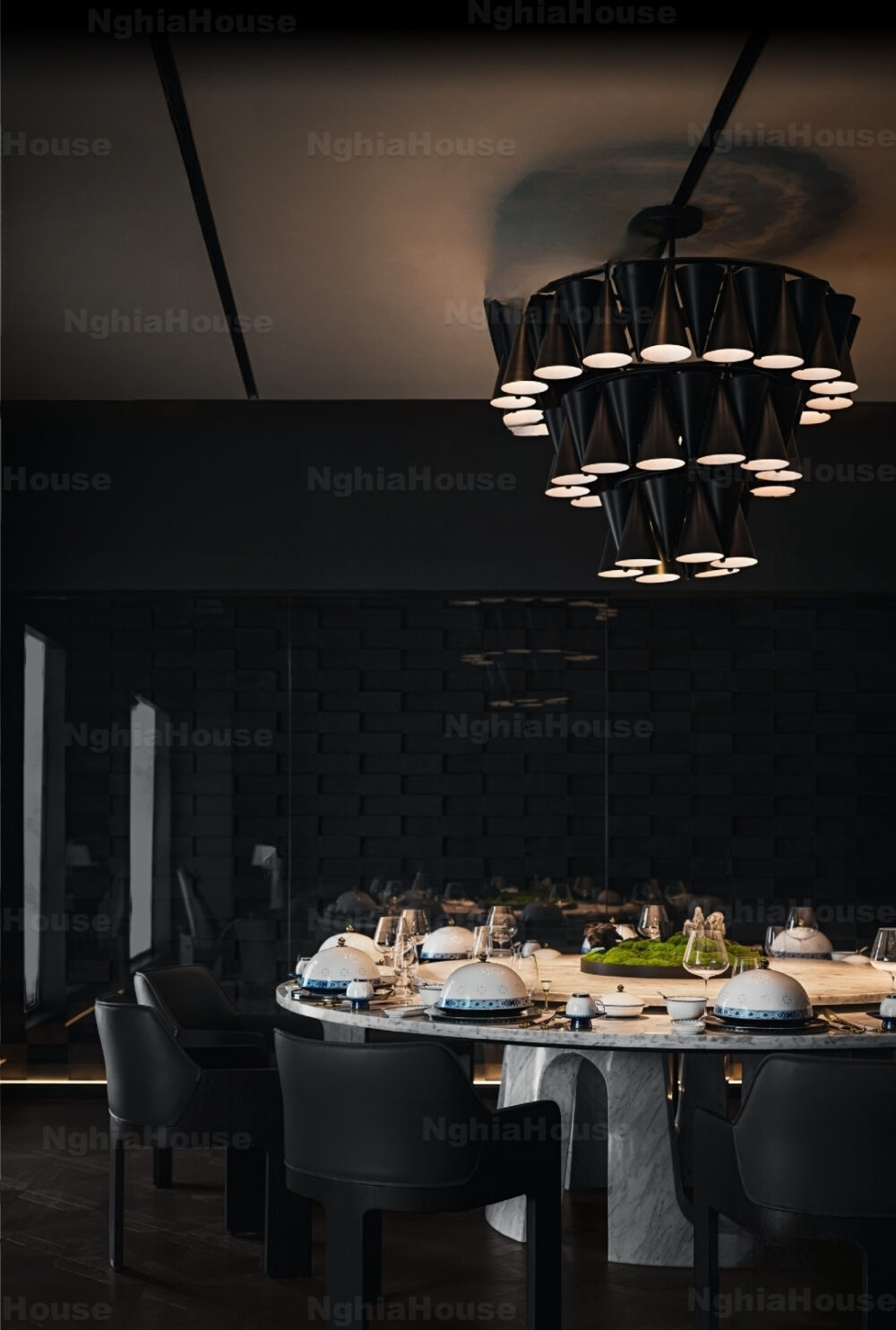Modern Dining Room with Marble Table -3ds Max Model_1140388694 - 3D ...