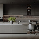 Modern Dining Room with Marble Table - 3ds Max Model_1162182258