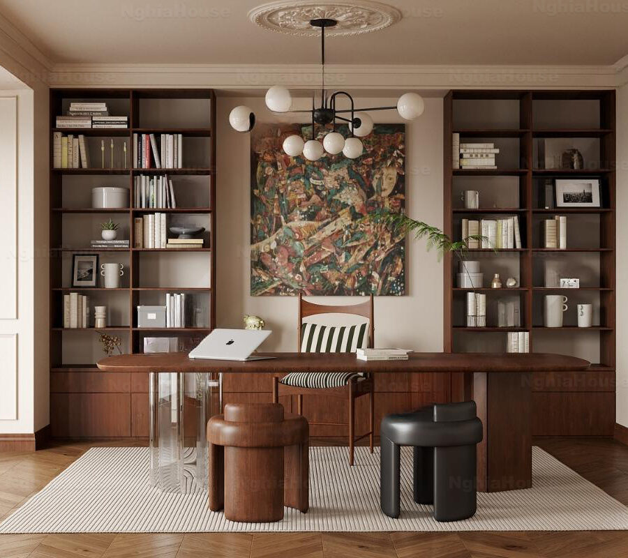 Modern Home Office Interior Design 3ds Max Vray Rendering_8088