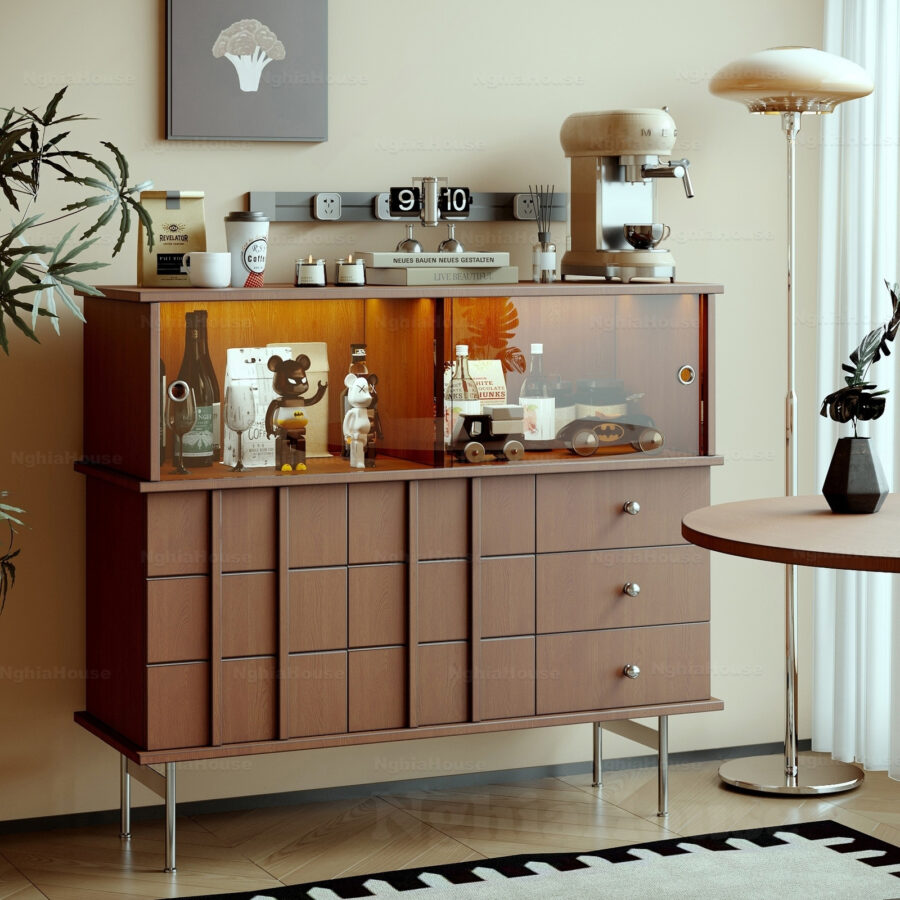 Modern Kitchen Cabinet with Coffee Station and Appliances - 3D Model_1155387167