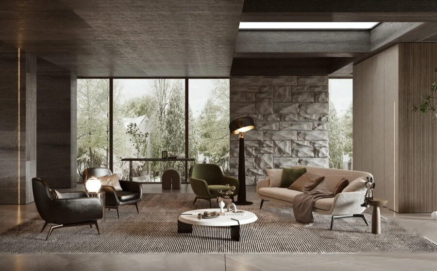 Modern Luxury Living Room Interior - 3D Model_HCH480371962790