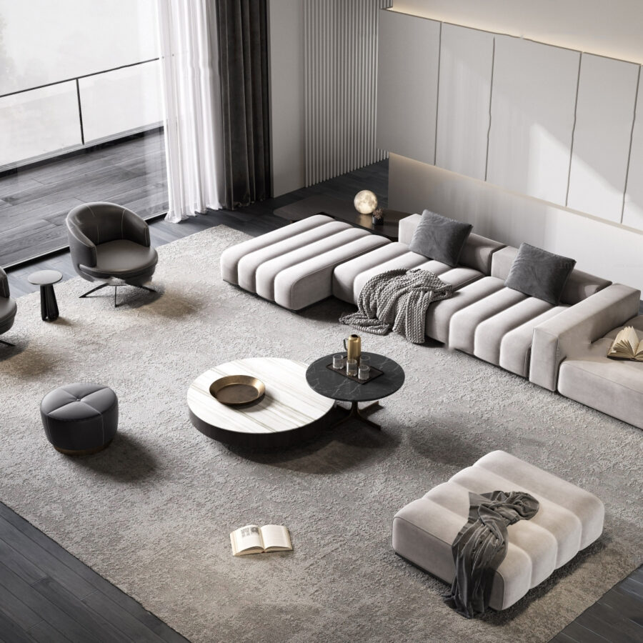 Modern Sofa Set 3D Model – Download 3ds Max Vray Render_9869