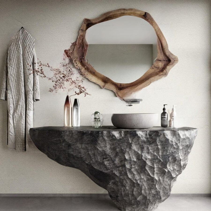 Natural Stone Bathroom Sink Design Free 3D Model Corona Render_5098