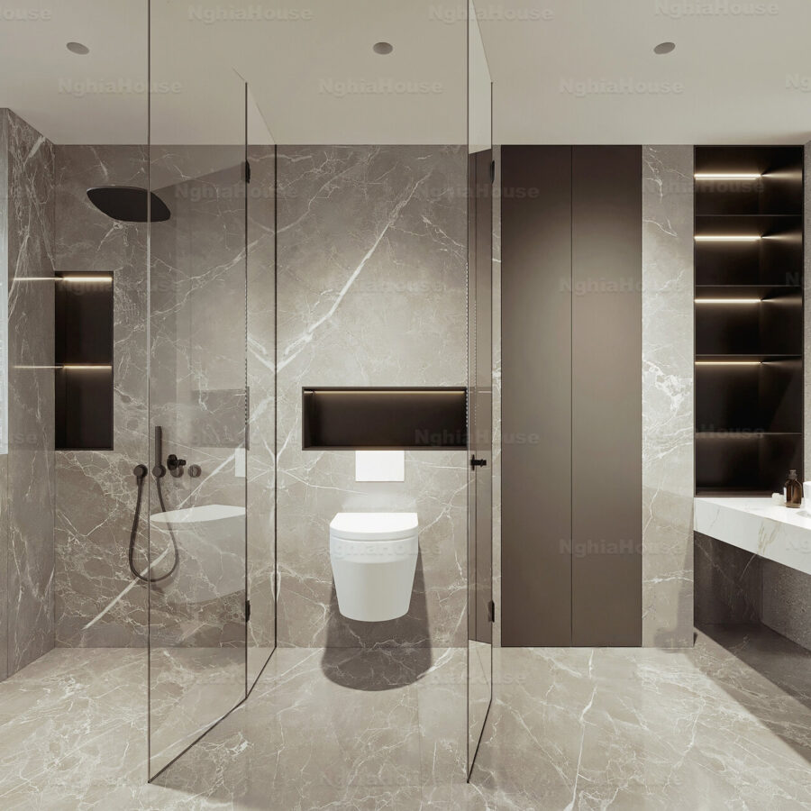 3ds Max Bathroom Model – Modern Marble Interior  V-Ray Render_2871