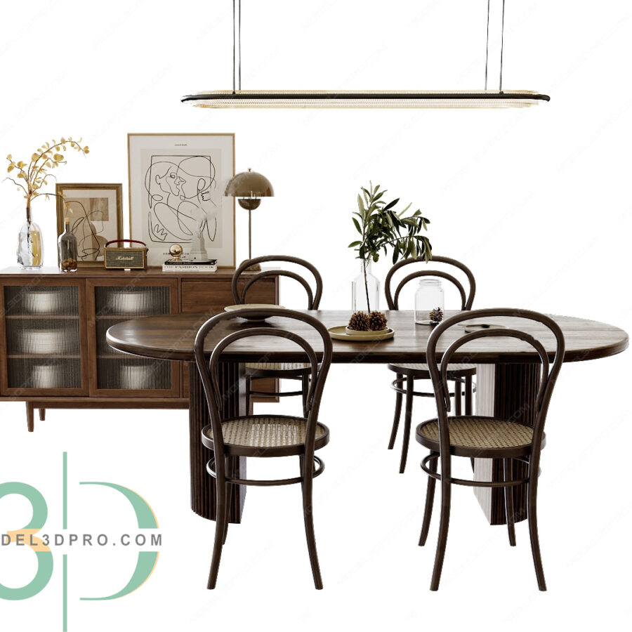 3ds Max Corona – Modern Dining Room Set_2086